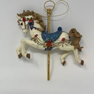 Vintage Carousel Horse Christmas Hanging Ornament